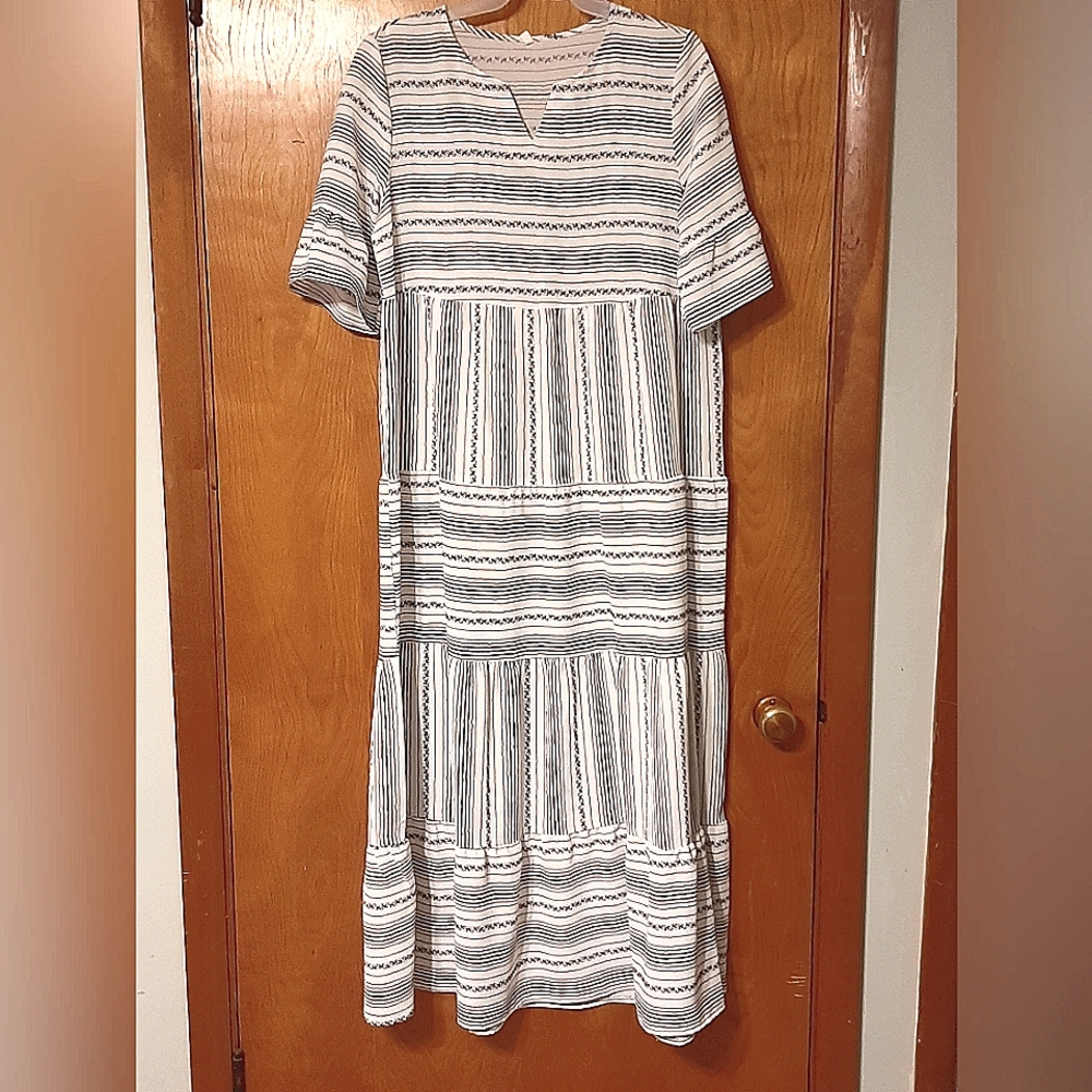 Medium Blue/ Gray Striped SHEIN Summer Dress
